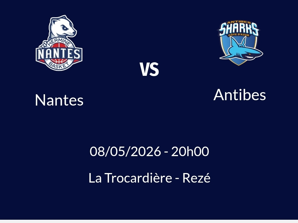 Match NBH - ANTIBES vendredi 8 mai 2026
